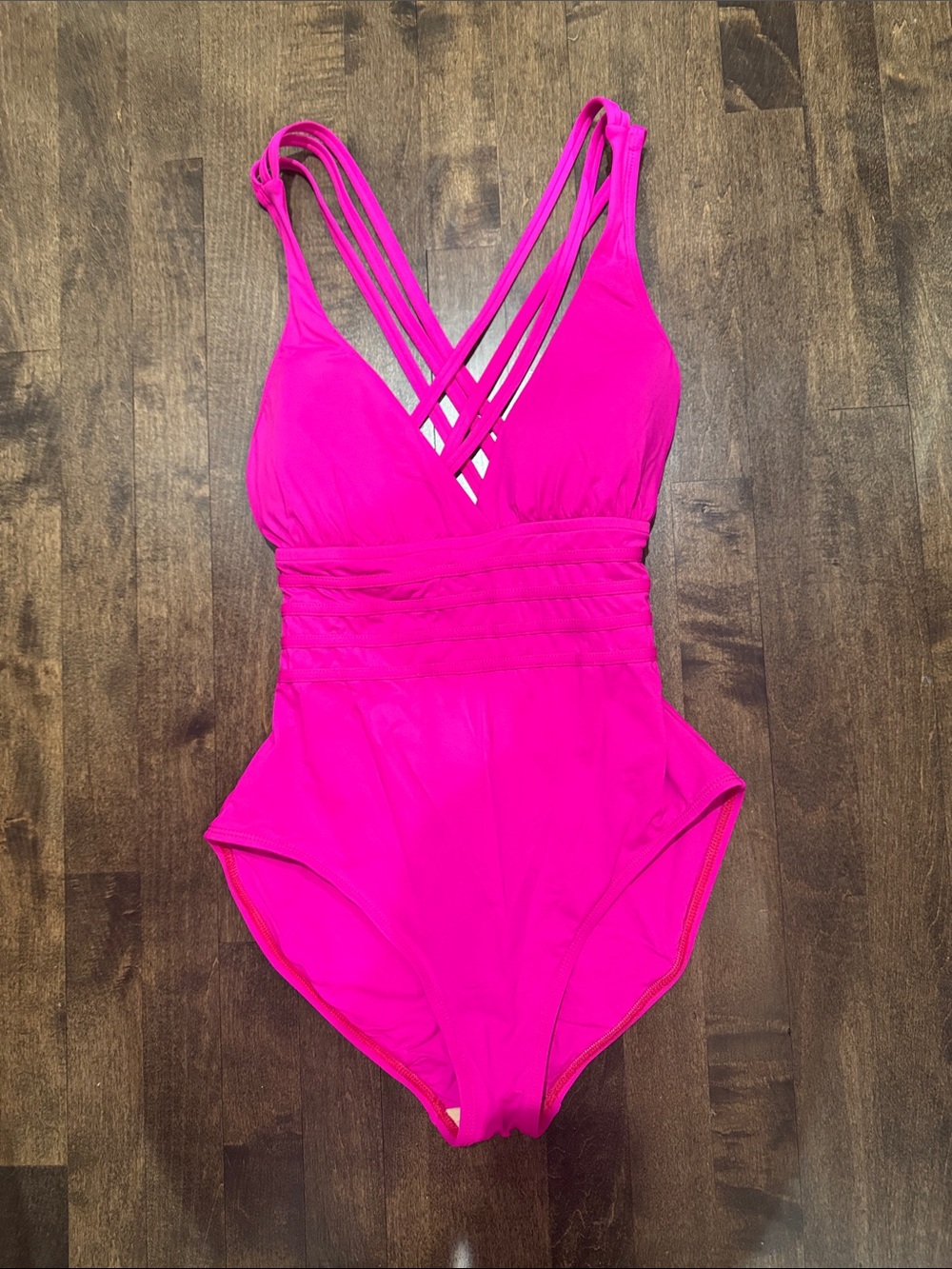 La Blanca Hot Pink Strappy One-Piece Swimsuit